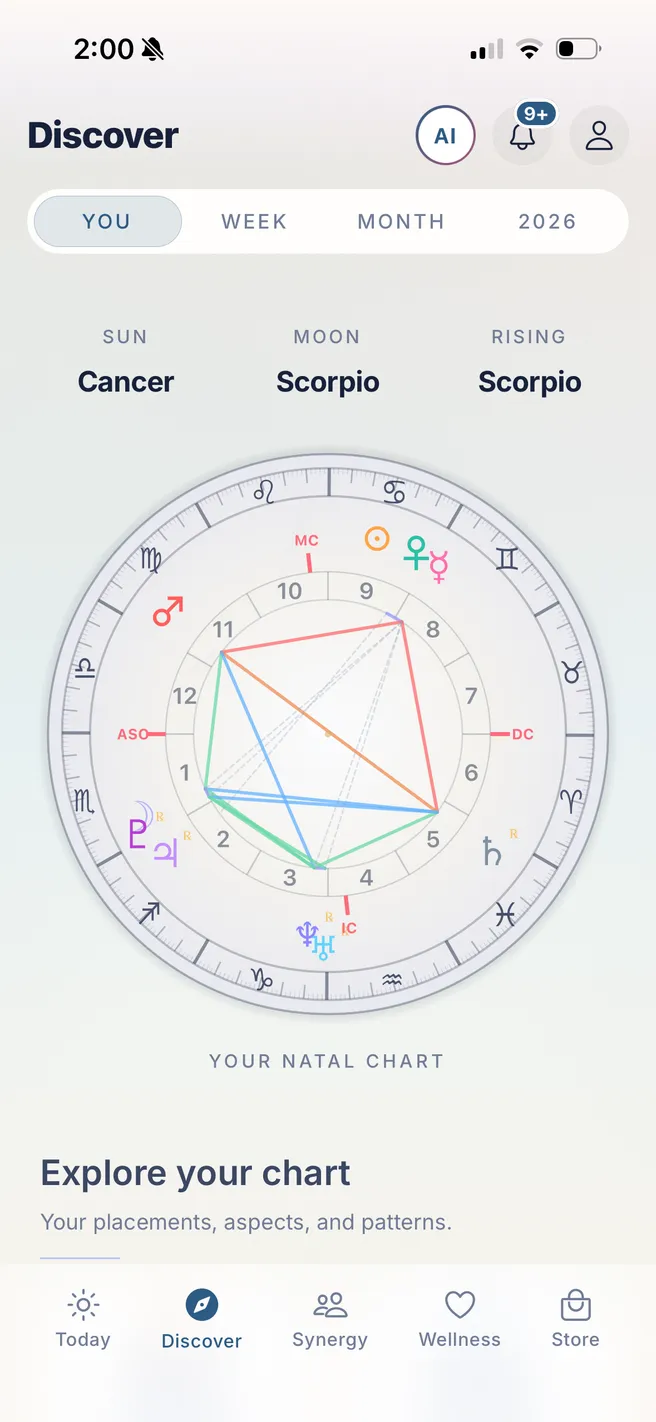 Shymea Discover — your natal chart